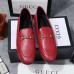 Gucci Foldable Slim Horsebit Loafers In Red Leather