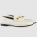 Gucci Foldable Slim Horsebit Loafers In White Leather