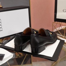 Gucci Black Loafers With Web and Interlocking G