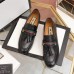 Gucci Black Loafers With Web and Interlocking G