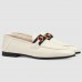 Gucci White Loafers With Web and Horsebit