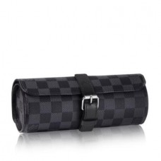 Louis Vuitton 3 Watch Case Damier Graphite N41137