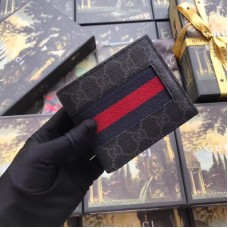 Gucci Black Web GG Supreme Bi-fold Wallet