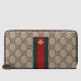 Gucci Zip Around Wallet In Web Bee GG Supreme