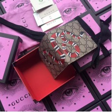 Gucci Kingsnake Print GG Supreme Bi-fold Wallet