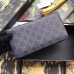 Gucci Zip Around Wallet In Black Kingsnake Print GG Supreme