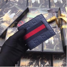 Gucci Blue Signature Web Bi-fold Wallet