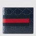 Gucci Blue Signature Web Bi-fold Wallet