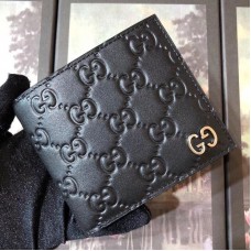 Gucci Black Signature GG Metal Bi-fold Wallet