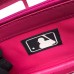 Gucci Pink Signature Zip Around Wallet With NY Yankees Patch