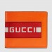 Gucci Orange Stripe Leather Bi-fold Wallet