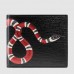 Gucci Black Kingsnake Print Leather Bi-fold Wallet