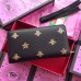 Gucci Bee Star Zip Around Wallet In Black Leather