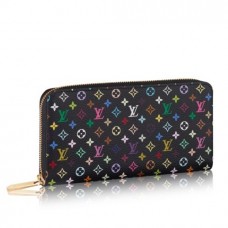 Louis Vuitton Black Zippy Wallet Monogram Multicolore M60243