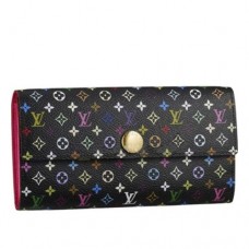 Louis Vuitton Black Sarah Wallet Monogram Multicolore M93747