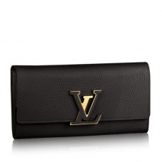 Louis Vuitton Black Capucines Wallet Taurillon M61248