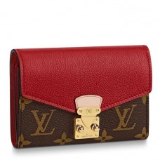 Louis Vuitton Red Pallas Compact Wallet Monogram Canvas M67478