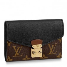 Louis Vuitton Black Pallas Compact Wallet Monogram Canvas M67479