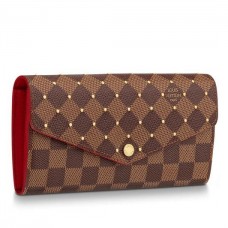 Louis Vuitton Sarah Wallet Damier Ebene Studs N60123