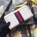 Gucci White Leather Ophidia Zip Around Wallet