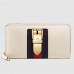 Gucci Sylvie Zip Around Wallet In White Leather