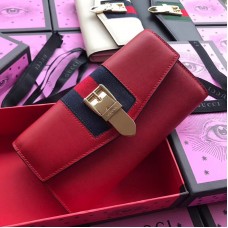 Gucci Sylvie Continental Wallet In Red Leather