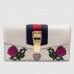 Gucci Sylvie Embroidered Leather Continental Wallet