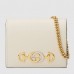 Gucci Zumi Card Case Wallet In White Grainy Leather