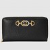 Gucci Zumi Zip Around Wallet In Black Grainy Leather