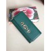 Gucci Zumi Continental Wallet In Green Grainy Leather