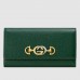 Gucci Zumi Continental Wallet In Green Grainy Leather