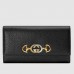 Gucci Zumi Continental Wallet In Black Grainy Leather