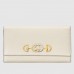 Gucci Zumi Continental Wallet In White Grainy Leather