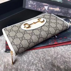 Gucci Horsebit 1955 White Zip Around Wallet