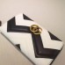 Gucci Black/White GG Marmont Zip Around Wallet