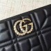 Gucci Black GG Marmont Zip Around Wallet With Pearls