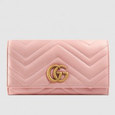 Gucci Light Pink GG Marmont Continental Wallet