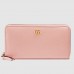 Gucci Light Pink Leather Zip Around Wallet