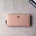 Gucci Light Pink Leather Zip Around Wallet