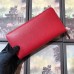 Gucci Red Leather Zip Around Wallet