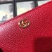 Gucci Red Leather Zip Around Wallet