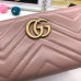 Gucci Dusty Pink GG Marmont Zip Around Wallet