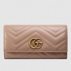 Gucci Dusty Pink GG Marmont Continental Wallet