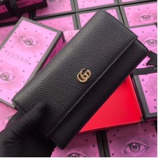 Gucci GG Marmont Continental Wallet In Black Leather