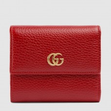 Gucci Red GG Marmont Compact Wallet