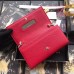 Gucci GG Marmont Chain Wallet In Red Leather