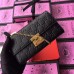 Gucci Padlock Continental Chain Wallet In Black Gucci Signature Leather