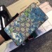 Gucci Blue GG Blooms Zip Around Wallet