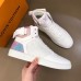 Louis Vuitton Rivoli Sneaker Boots In White Monogram Leather