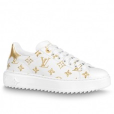 Louis Vuitton Gold Metallic Monogram Time Out Sneakers